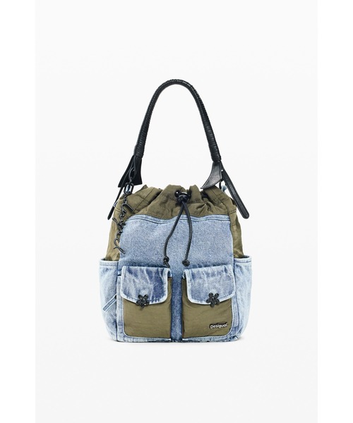 Desigual(デシグアル)の「Bicolor patchwork shoulder bag / バイカラーパッチワークショルダーバッグ(バックパック/リュック・レディース・ブルー・FREE)」の7枚目の写真