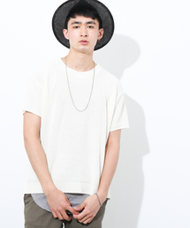 STUDIOUS | 【ZOZO限定】STUDIOUS ドロップショルダー畦編みビッグニットT【先行予約】(Tシャツ/カットソー)