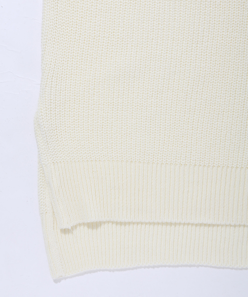 STUDIOUS（ステュディオス）の「 【ZOZO限定】STUDIOUS ドロップショルダー畦編みビッグニットT（Tシャツ/カットソー・メンズ・オフホワイト/グリーン/ベージュ・2/1/3）」の7枚目の写真