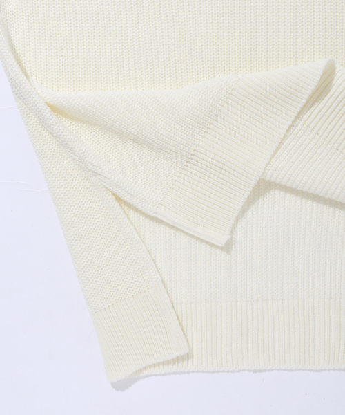 STUDIOUS（ステュディオス）の「 【ZOZO限定】STUDIOUS ドロップショルダー畦編みビッグニットT（Tシャツ/カットソー・メンズ・オフホワイト/グリーン/ベージュ・2/1/3）」の8枚目の写真