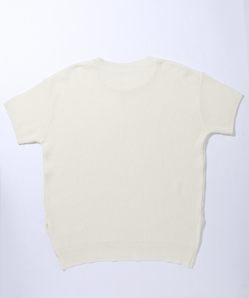 STUDIOUS（ステュディオス）の「 【ZOZO限定】STUDIOUS ドロップショルダー畦編みビッグニットT（Tシャツ/カットソー・メンズ・オフホワイト/グリーン/ベージュ・2/1/3）」の9枚目の写真