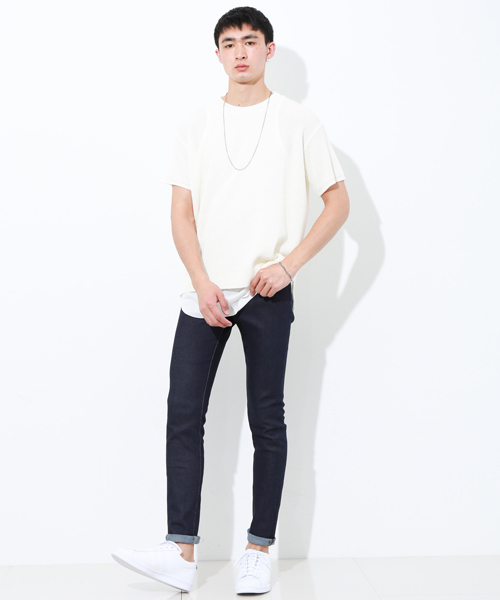 STUDIOUS（ステュディオス）の「 【ZOZO限定】STUDIOUS ドロップショルダー畦編みビッグニットT（Tシャツ/カットソー・メンズ・オフホワイト/グリーン/ベージュ・2/1/3）」の11枚目の写真