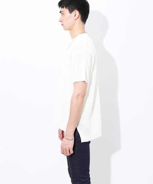 STUDIOUS（ステュディオス）の「 【ZOZO限定】STUDIOUS ドロップショルダー畦編みビッグニットT（Tシャツ/カットソー・メンズ・オフホワイト/グリーン/ベージュ・2/1/3）」の19枚目の写真