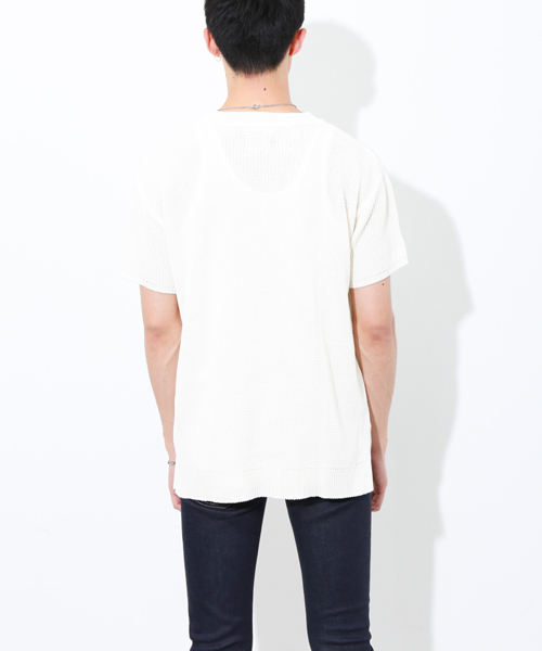 STUDIOUS（ステュディオス）の「 【ZOZO限定】STUDIOUS ドロップショルダー畦編みビッグニットT（Tシャツ/カットソー・メンズ・オフホワイト/グリーン/ベージュ・2/1/3）」の20枚目の写真