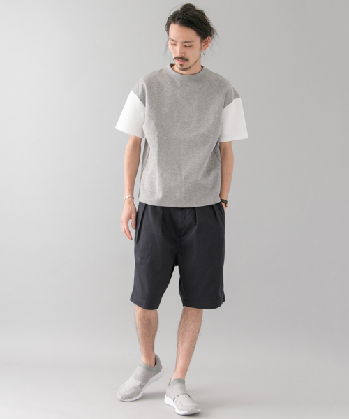 URBAN RESEARCH（アーバンリサーチ）の「UR 強撚ギャバワイドショーツ（その他パンツ・メンズ・ベージュ/ネイビー・LARGE/MEDIUM）」の7枚目の写真