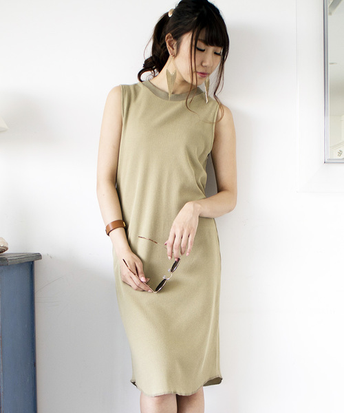 N.（N. Natural Beauty Basic）（エヌエヌナチュラルビューティーベーシック）の「ワッフルワンピース（ワンピース・レディース・グレー/ブルー/カーキ・MEDIUM）」の3枚目の写真