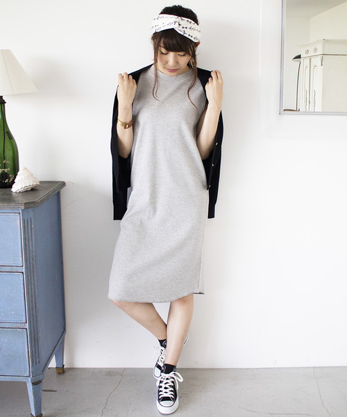 N.（N. Natural Beauty Basic）（エヌエヌナチュラルビューティーベーシック）の「ワッフルワンピース（ワンピース・レディース・グレー/ブルー/カーキ・MEDIUM）」の4枚目の写真