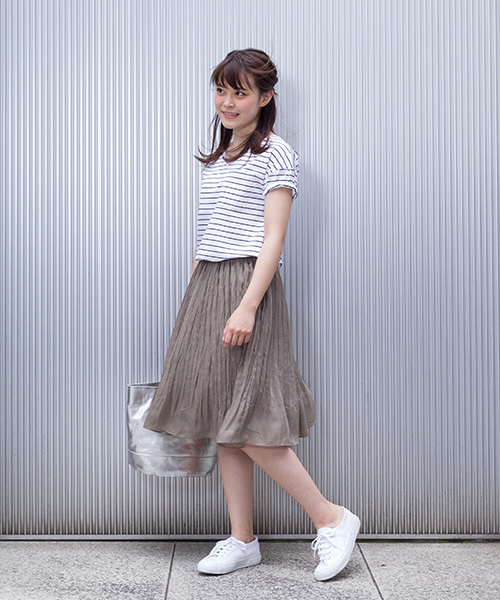 NATURAL BEAUTY BASIC（ナチュラルビューティーベーシック）の「ワッシャープリーツスカート（スカート・レディース・ホワイト系その他/オレンジ/ブラウン・SMALL/X-SMALL/MEDIUM）」の15枚目の写真