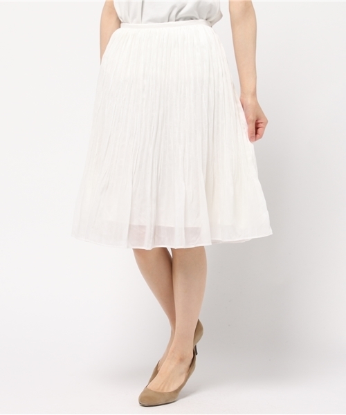 NATURAL BEAUTY BASIC（ナチュラルビューティーベーシック）の「ワッシャープリーツスカート（スカート・レディース・ホワイト系その他/オレンジ/ブラウン・SMALL/X-SMALL/MEDIUM）」の2枚目の写真