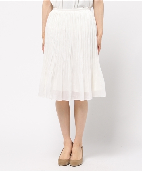 NATURAL BEAUTY BASIC（ナチュラルビューティーベーシック）の「ワッシャープリーツスカート（スカート・レディース・ホワイト系その他/オレンジ/ブラウン・SMALL/X-SMALL/MEDIUM）」の4枚目の写真