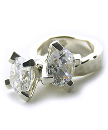 e.m. | ジルコニア２粒ゆれリング(リング)