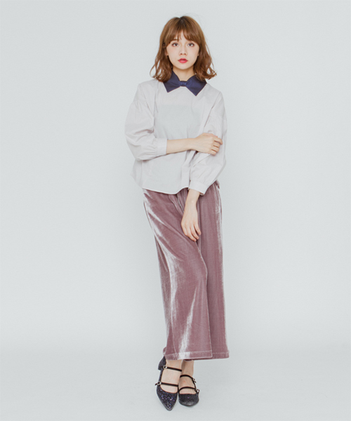 merry jenny（メリージェニー）の「ベロアワイドパンツ（その他パンツ・レディース・ピンク/グレー/ブラック・FREE）」の4枚目の写真