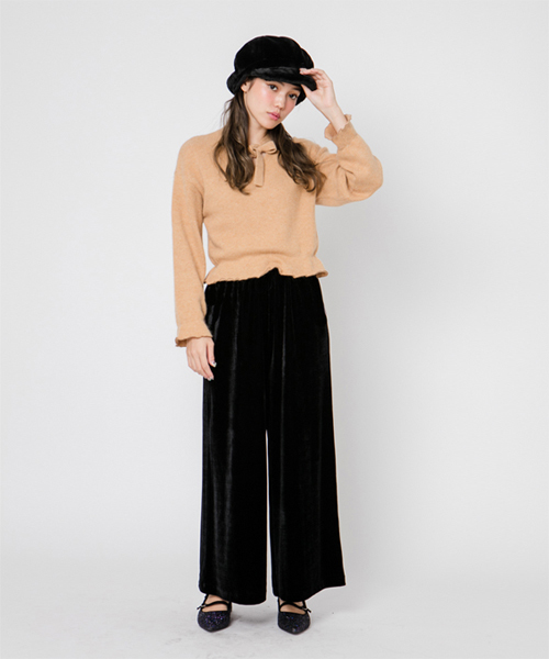 merry jenny（メリージェニー）の「ベロアワイドパンツ（その他パンツ・レディース・ピンク/グレー/ブラック・FREE）」の6枚目の写真