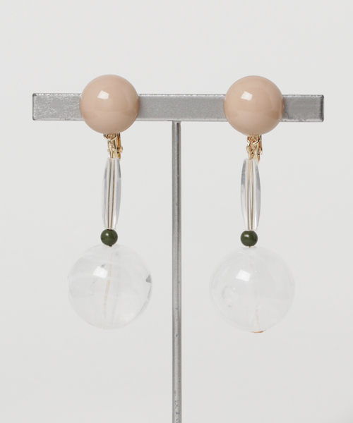 un dix cors（アンディコール）の「マーブルボールMIXイヤリング（イヤリング・レディース・ダークブラウン/アイボリー/ベビーピンク・ﾌﾘ-）」の3枚目の写真