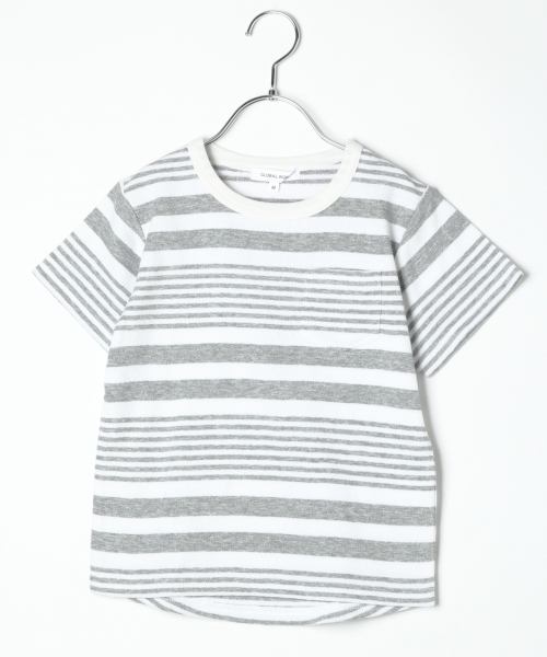 GLOBAL WORK（グローバルワーク）の「【キッズ】ラフインレイＴシャツ半袖/747186（Tシャツ/カットソー・キッズ・ライトイエロー/グレー/ブラック/ネイビー・SMALL/MEDIUM/LARGE/X-LARGE/XX-LARGE）」の2枚目の写真