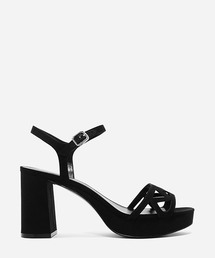 レザーカットプラットフォームサンダル / LASER-CUT PLATFORM SANDALS