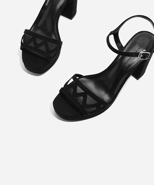 CHARLES & KEITH(チャールズ & キース)の「レザーカットプラットフォームサンダル / LASER-CUT PLATFORM SANDALS(サンダル・レディース・ピンク/グレー/ブラック・23cm/24cm/22cm/23.5cm/22.5cm/24.5cm)」の10枚目の写真