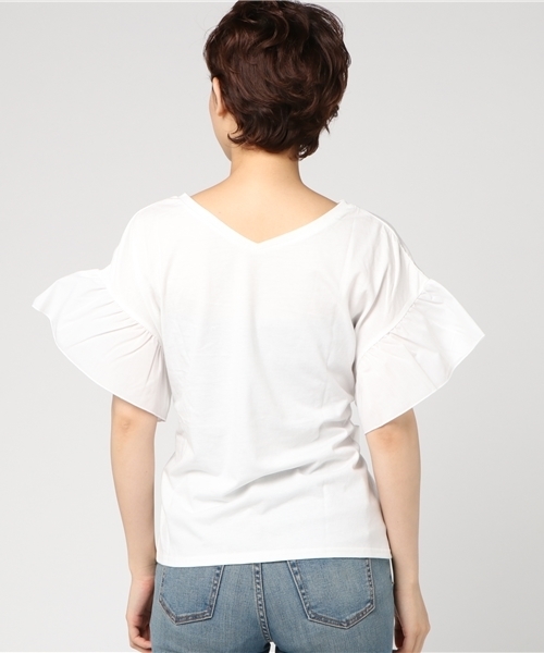 WEGO（ウィゴー）の「WEGO/2WAYウエストリボンTシャツ（Tシャツ/カットソー・レディース・ホワイト/サックスブルー/ワイン/カーキ/ブラック・FREE）」の8枚目の写真