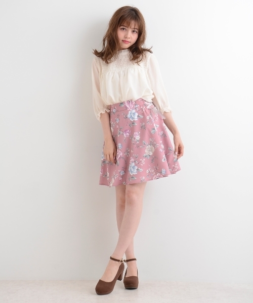 MAJESTIC LEGON（マジェスティックレゴン）の「スタンドフリルシャーリングブラウス（シャツ/ブラウス・レディース・ブラック/アイボリー/ピンク・SMALL/MEDIUM）」の7枚目の写真