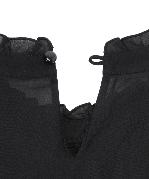 MAJESTIC LEGON（マジェスティックレゴン）の「スタンドフリルシャーリングブラウス（シャツ/ブラウス・レディース・ブラック/アイボリー/ピンク・SMALL/MEDIUM）」の8枚目の写真