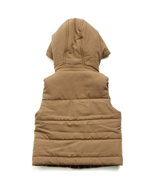 apres les cours（アプレレクール）の「リバーシブル中綿ベスト（ダウンベスト・キッズ・ネイビー/キャメル・90/80/100/110/120/130/140）」の3枚目の写真