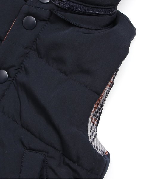 apres les cours（アプレレクール）の「リバーシブル中綿ベスト（ダウンベスト・キッズ・ネイビー/キャメル・90/80/100/110/120/130/140）」の4枚目の写真