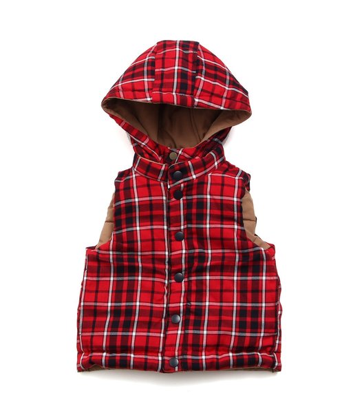 apres les cours（アプレレクール）の「リバーシブル中綿ベスト（ダウンベスト・キッズ・ネイビー/キャメル・90/80/100/110/120/130/140）」の12枚目の写真