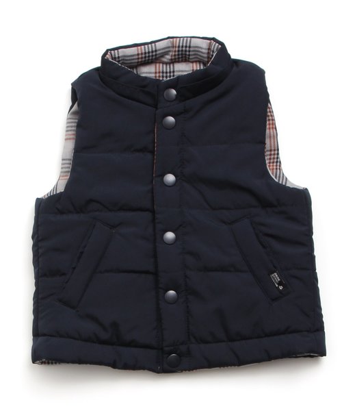 apres les cours（アプレレクール）の「リバーシブル中綿ベスト（ダウンベスト・キッズ・ネイビー/キャメル・90/80/100/110/120/130/140）」の18枚目の写真