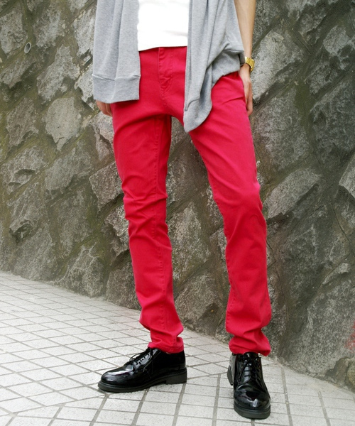 WEGO(ウィゴー)の「スリムフィットストレッチパンツ(チノパンツ・メンズ・ブラック/ライトグレー/グリーン/ネイビー/マスタード/ピンク系その他/レッド/ワイン/ブルー/オレンジ・SMALL/MEDIUM/LARGE)」の1枚目の写真