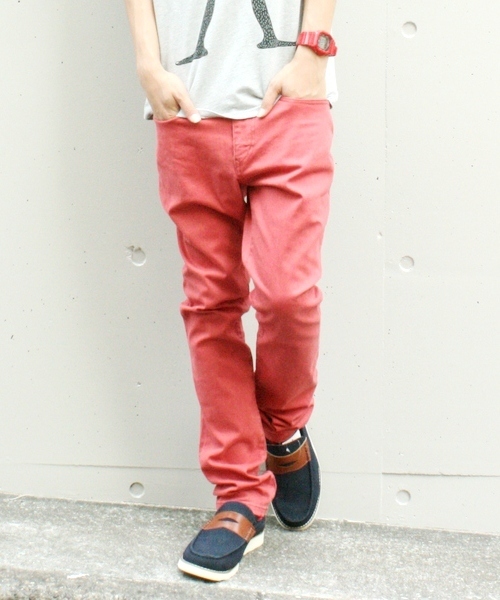 WEGO(ウィゴー)の「スリムフィットストレッチパンツ(チノパンツ・メンズ・ブラック/ライトグレー/グリーン/ネイビー/マスタード/ピンク系その他/レッド/ワイン/ブルー/オレンジ・SMALL/MEDIUM/LARGE)」の8枚目の写真