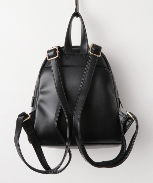 WEGO(ウィゴー)の「WEGO/ベロア切替ダブルジップリュック(バックパック/リュック・レディース・その他1/ワイン/ブラック・FREE)」の4枚目の写真