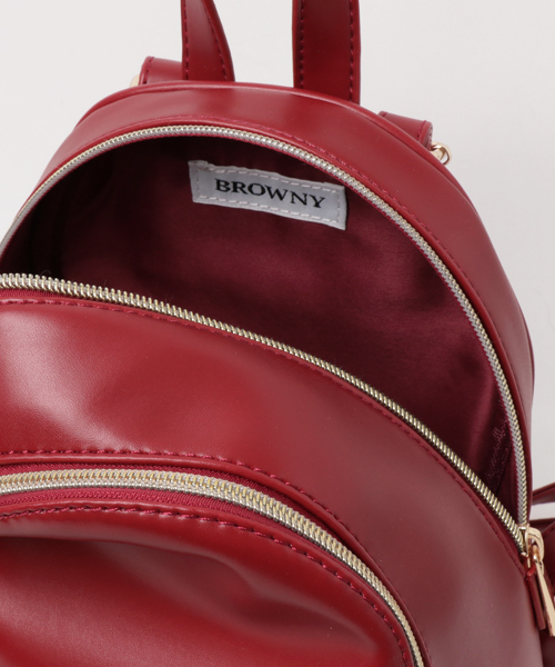 WEGO(ウィゴー)の「WEGO/ベロア切替ダブルジップリュック(バックパック/リュック・レディース・その他1/ワイン/ブラック・FREE)」の8枚目の写真