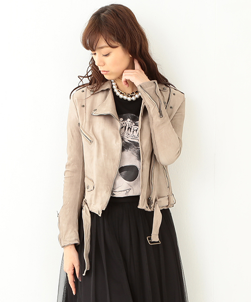 Ray BEAMS（レイビームス）の「sisii / ダブルライダース（ライダースジャケット・レディース・チャコールグレー/ライトグレー・XX-SMALL/X-SMALL/SMALL）」の15枚目の写真