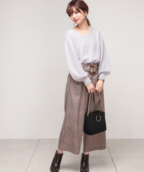 natural couture（ナチュラルクチュール）の「パール付きシャギーニット（ニット/セーター・レディース・ライトグレー/ブラック/アイボリー/ピンクベージュ・FREE）」の21枚目の写真