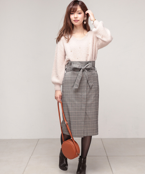 natural couture（ナチュラルクチュール）の「パール付きシャギーニット（ニット/セーター・レディース・ライトグレー/ブラック/アイボリー/ピンクベージュ・FREE）」の19枚目の写真