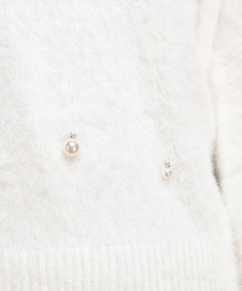 natural couture（ナチュラルクチュール）の「パール付きシャギーニット（ニット/セーター・レディース・ライトグレー/ブラック/アイボリー/ピンクベージュ・FREE）」の20枚目の写真