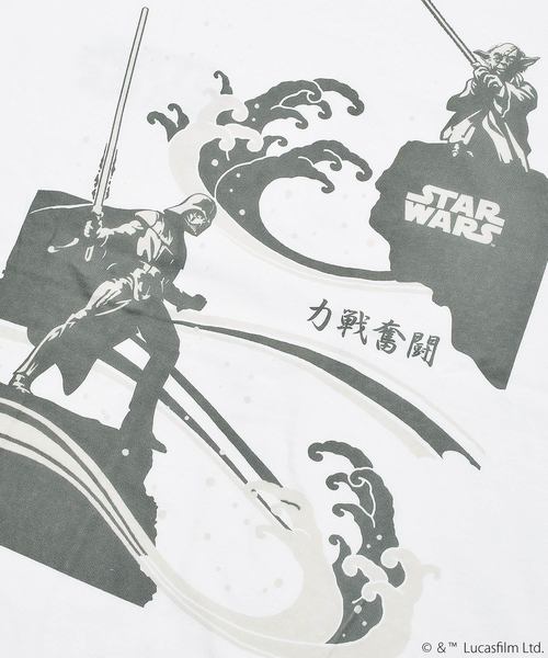 STAR WARS（スターウォーズ）の「STAR WARS 和風Tシャツ「力戦奮闘/銀河帝国軍」　和装小物（Tシャツ/カットソー・メンズ・ホワイト/ブラック・L/LL/M/XXL）」の5枚目の写真