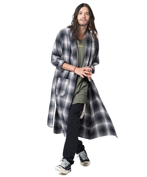 glamb 【グラム】＜ロングシャツ＞ glamb シャツ Sheer Long Shirt / シアーロングシャツ メンズ