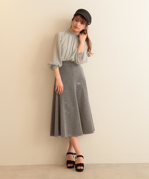 FREE'S MART（フリーズマート）の「シャーリングネックギンガムチェックブラウス（シャツ/ブラウス・レディース・クリアグリーン/ブラック系その他/パープル系その他・FREE）」の19枚目の写真