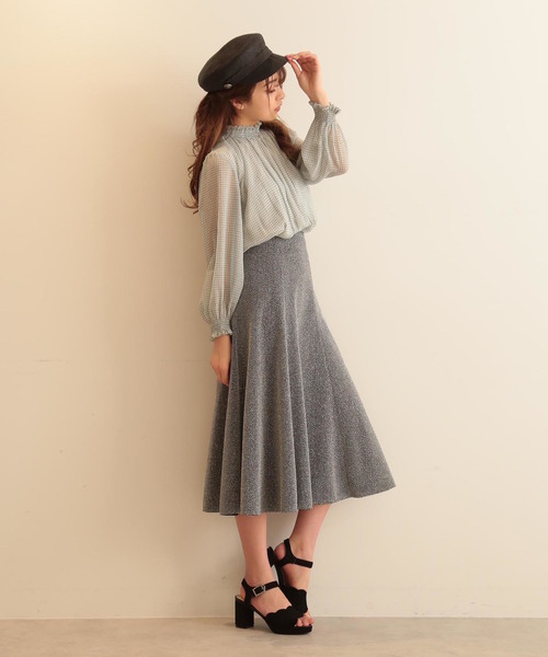 FREE'S MART（フリーズマート）の「シャーリングネックギンガムチェックブラウス（シャツ/ブラウス・レディース・クリアグリーン/ブラック系その他/パープル系その他・FREE）」の16枚目の写真