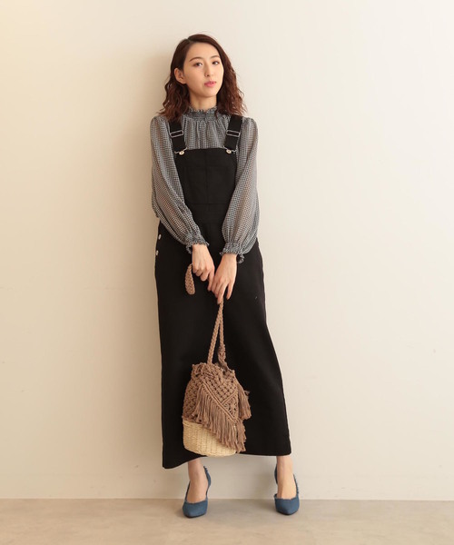 FREE'S MART（フリーズマート）の「シャーリングネックギンガムチェックブラウス（シャツ/ブラウス・レディース・クリアグリーン/ブラック系その他/パープル系その他・FREE）」の12枚目の写真