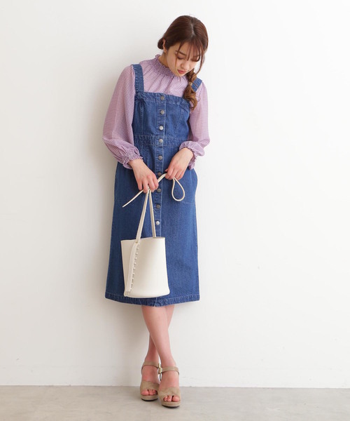 FREE'S MART（フリーズマート）の「シャーリングネックギンガムチェックブラウス（シャツ/ブラウス・レディース・クリアグリーン/ブラック系その他/パープル系その他・FREE）」の8枚目の写真