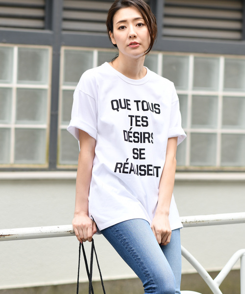 RIVE DROITE（リヴドロワ）の「ロゴオーバーサイズTee（Tシャツ/カットソー・レディース・ホワイト/ブラック/グレー・FREE）」の2枚目の写真