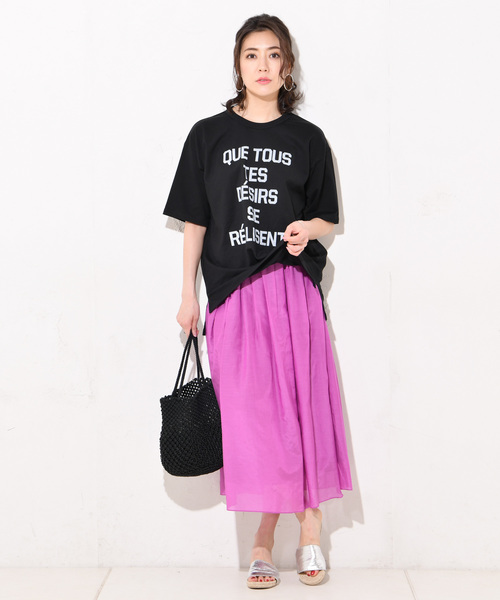 RIVE DROITE（リヴドロワ）の「ロゴオーバーサイズTee（Tシャツ/カットソー・レディース・ホワイト/ブラック/グレー・FREE）」の9枚目の写真