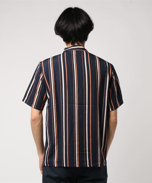 UP START（アップスタート）の「マルチストライプレーヨンタッチオープンカラーシャツ（シャツ/ブラウス・メンズ・ブラック系その他/ブルー系その他/レッド系その他・MEDIUM/LARGE/X-LARGE）」の8枚目の写真