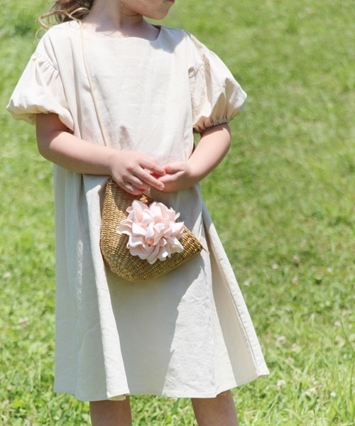 Rora（ローラ）の「ナチューラ ワンピース(2color)（ワンピース・キッズ・レッド/ナチュラル・110cm/100cm/120cm/130cm/140cm/150cm）」の3枚目の写真