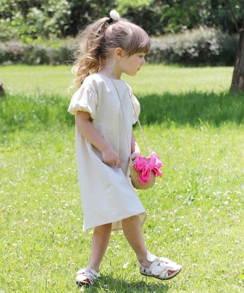 Rora（ローラ）の「ナチューラ ワンピース(2color)（ワンピース・キッズ・レッド/ナチュラル・110cm/100cm/120cm/130cm/140cm/150cm）」の6枚目の写真