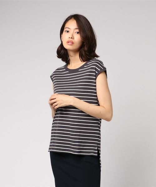 AMERICAN HOLIC（アメリカンホリック）の「・60新彊綿スムースノースリーブボックスTEE（Tシャツ/カットソー・レディース・ブラック/ピンク/その他7・M/L）」の2枚目の写真