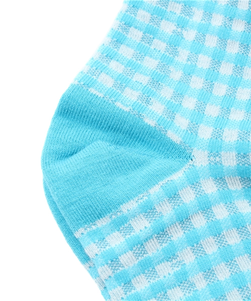 WEGO（ウィゴー）の「WEGO/ギンガムクルーソックス（ソックス/靴下・レディース・ブラック/グリーン/ブルー/ピンク・FREE）」の6枚目の写真