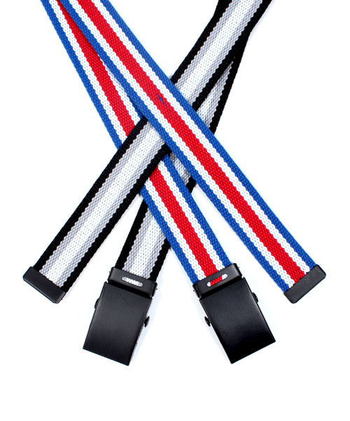 WEGO（ウィゴー）の「WEGO/ラインバックルベルト（ベルト・メンズ・ブラック/トリコロール・FREE）」の2枚目の写真